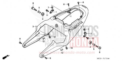 CAPOT ARRIERE (CBR900RR2,3) CBR900RR2 de 2002